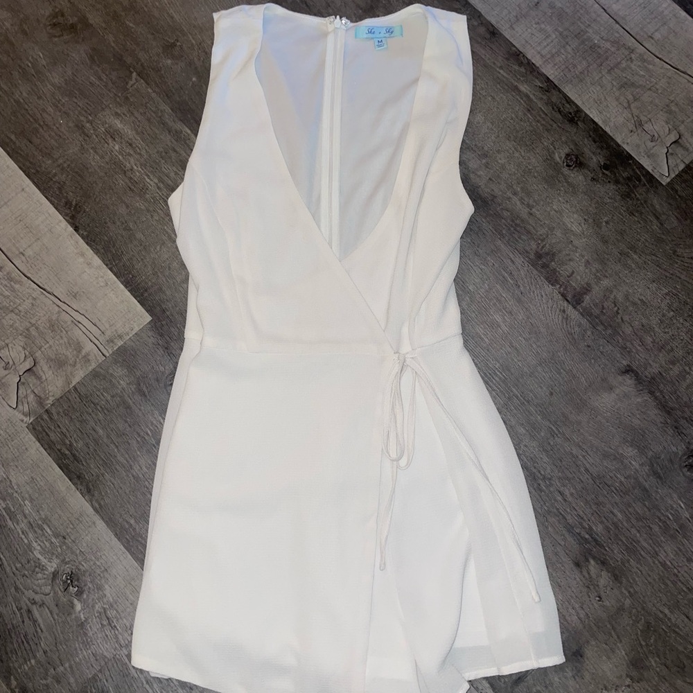 She plus Sky white romper size medium